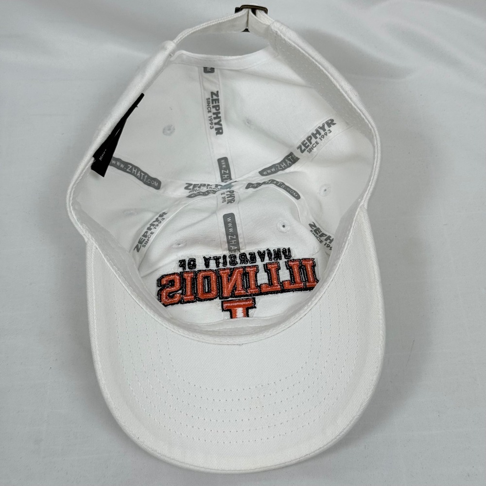 University of Illinois Fighting Illini Zephyr White Adjustable Baseball Cap - Picture 7 of 11